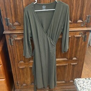 Caden Lane SOLID OLIVE BAMBOO KNIT MATERNITY ROBE